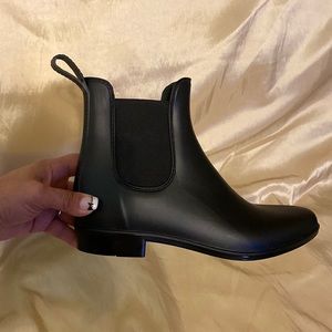 J crew mercantile black rain ankle boots size 8